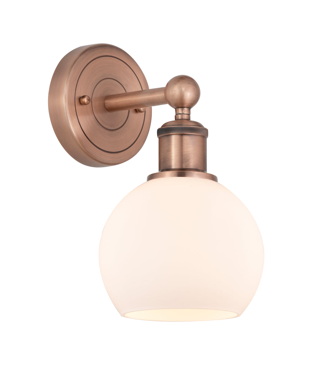 Innovations Lighting Athens 6" Sconce - Antique Copper Wall Sconces Innovations Lighting Matte White ; Glass Type: White  