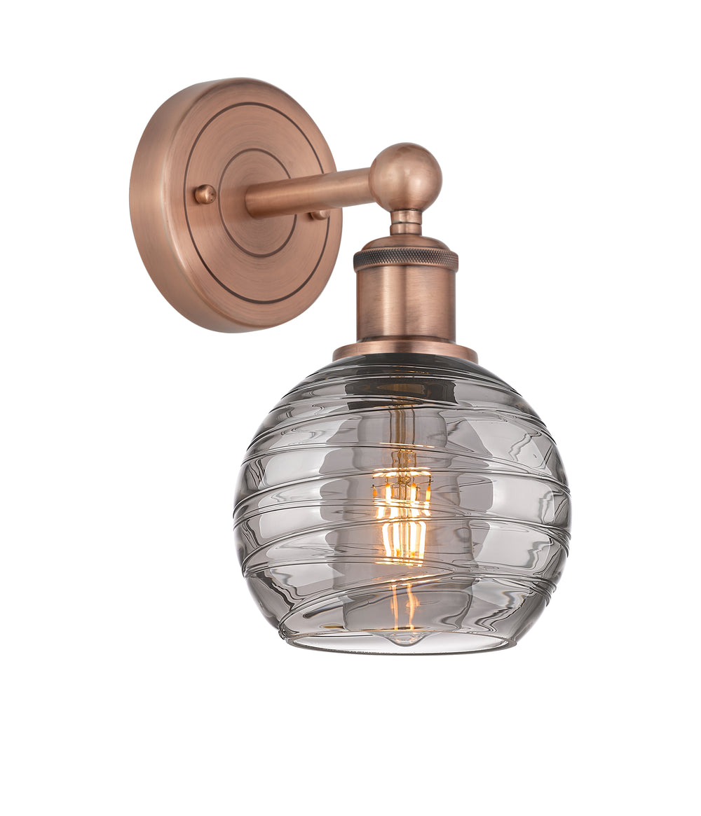 Innovations Lighting Athens Deco Swirl 6" Sconce - Antique Copper