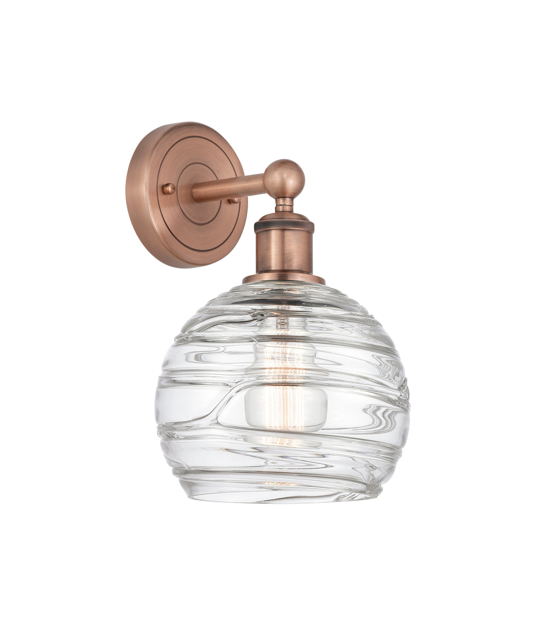 Innovations Lighting Athens Deco Swirl 8" Sconce - Antique Copper