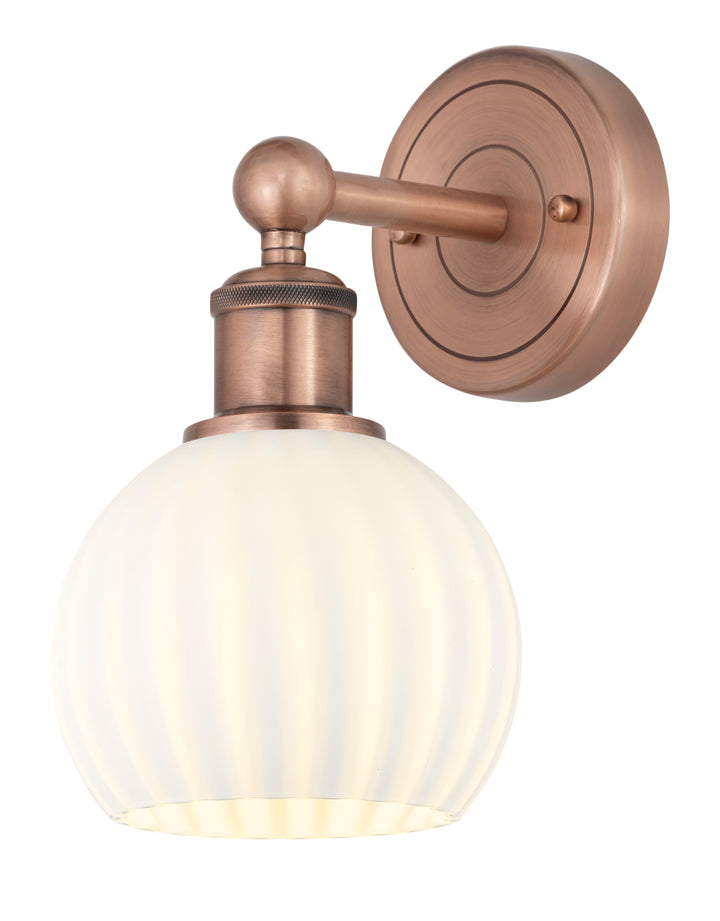 Innovations Lighting White Venetian 6" Sconce - Antique Copper