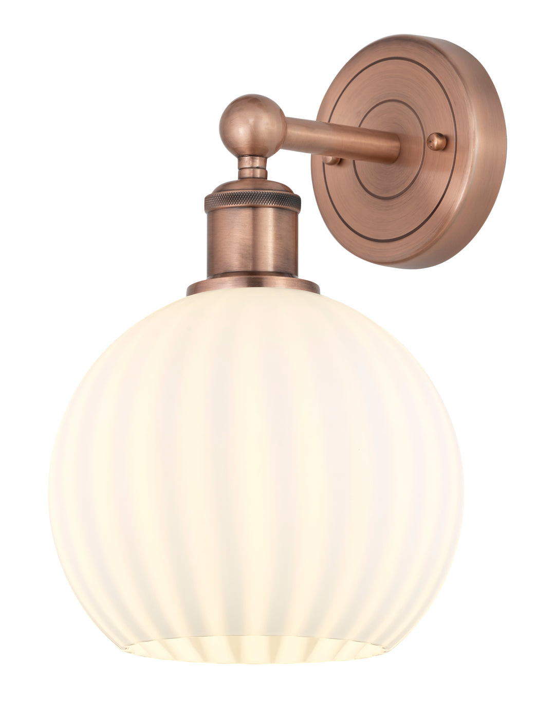 Innovations Lighting White Venetian 8" Sconce - Antique Copper