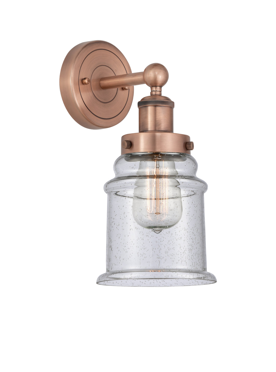 Innovations Lighting Canton 6" Sconce - Antique Copper Wall Sconces Innovations Lighting Seedy ; Glass Type: Seeded  