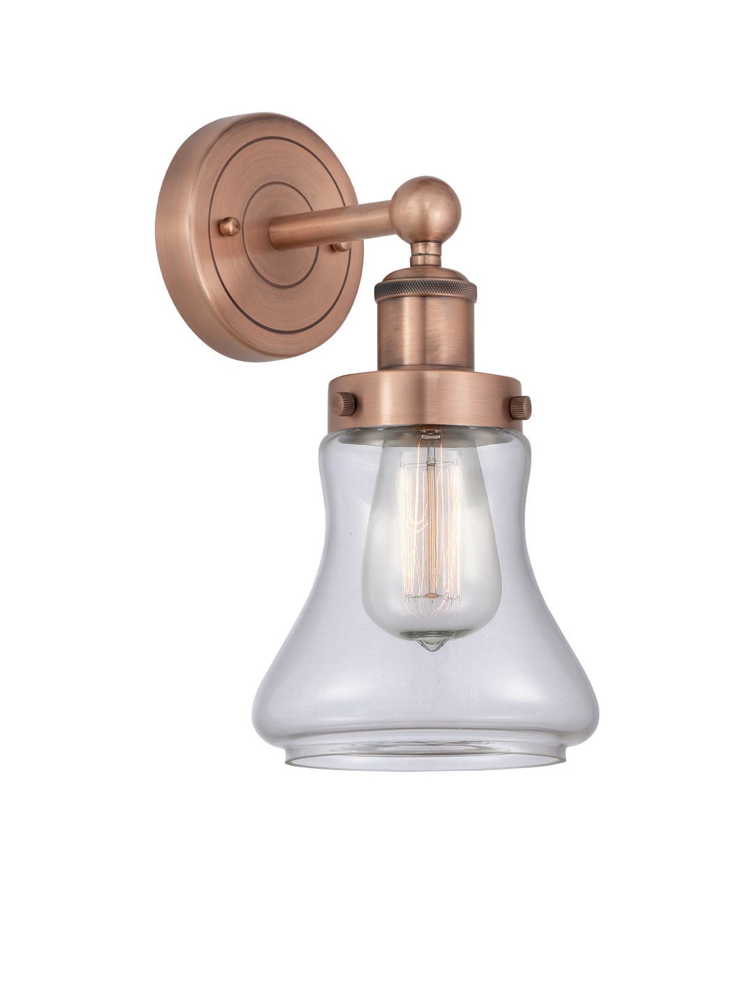 Innovations Lighting Bellmont 6" Sconce - Antique Copper Wall Sconces Innovations Lighting Clear ; Glass Type: Transparent; Ribbed  