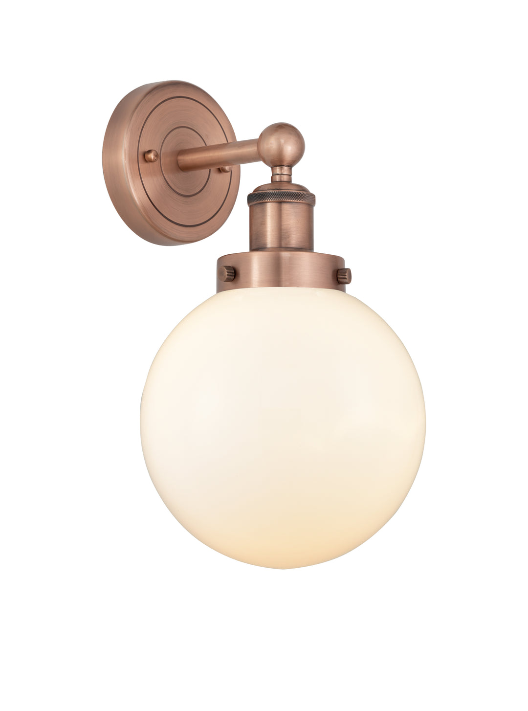 Innovations Lighting Beacon 8" Sconce - Antique Copper Wall Sconces Innovations Lighting Matte White ; Glass Type: Frosted  