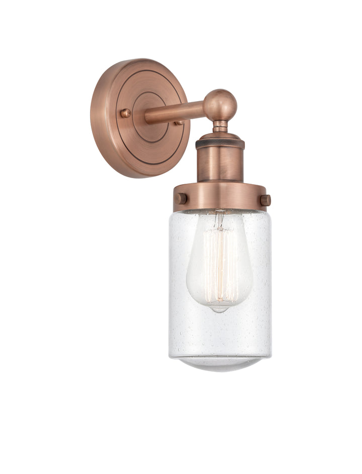 Innovations Lighting Dover 4.5" Sconce - Antique Copper Wall Sconces Innovations Lighting Seedy ; Glass Type: Seedy; Ribbed  