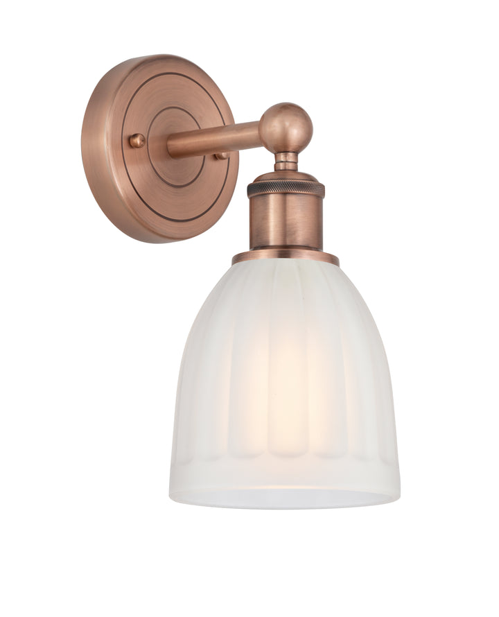 Innovations Lighting Brookfield 6" Sconce - Antique Copper Wall Sconces Innovations Lighting White ; Glass Type: Frosted; Ribbed  