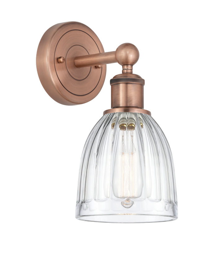 Innovations Lighting Brookfield 6" Sconce - Antique Copper Wall Sconces Innovations Lighting Clear ; Glass Type: Transparent; Ribbed  