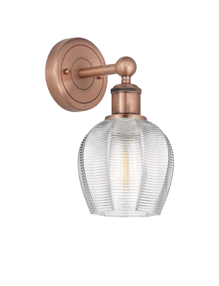 Innovations Lighting Norfolk 6" Sconce - Antique Copper Wall Sconces Innovations Lighting Clear ; Glass Type: Transparent  