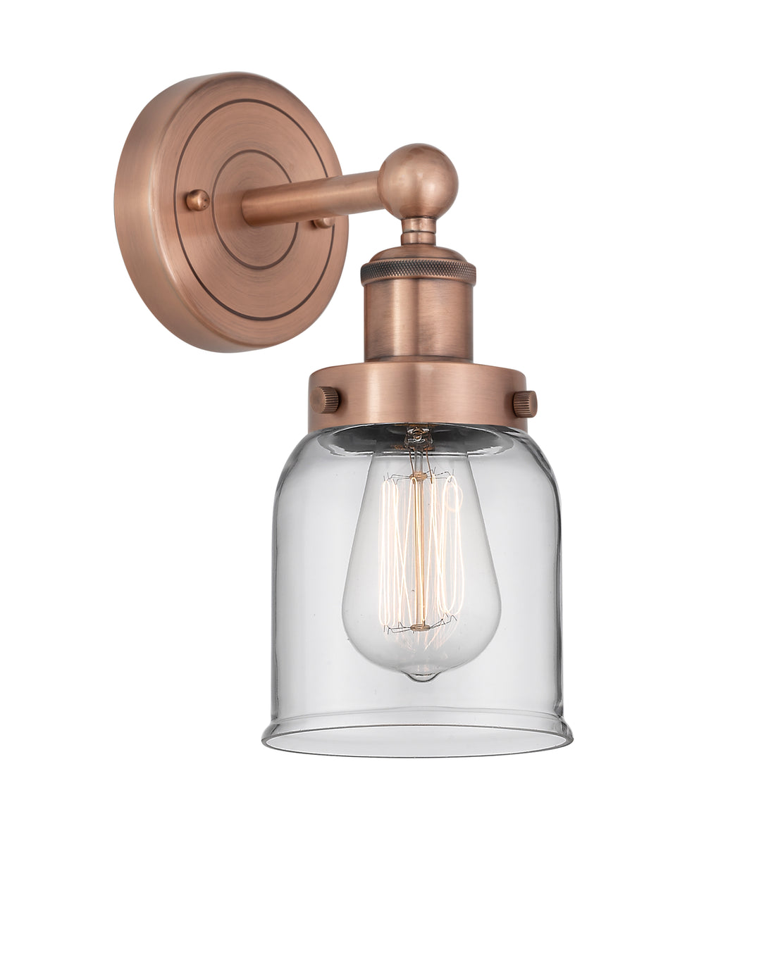 Innovations Lighting Bell 5" Sconce - Antique Copper Wall Sconces Innovations Lighting Clear ; Glass Type: Transparent; Ribbed  