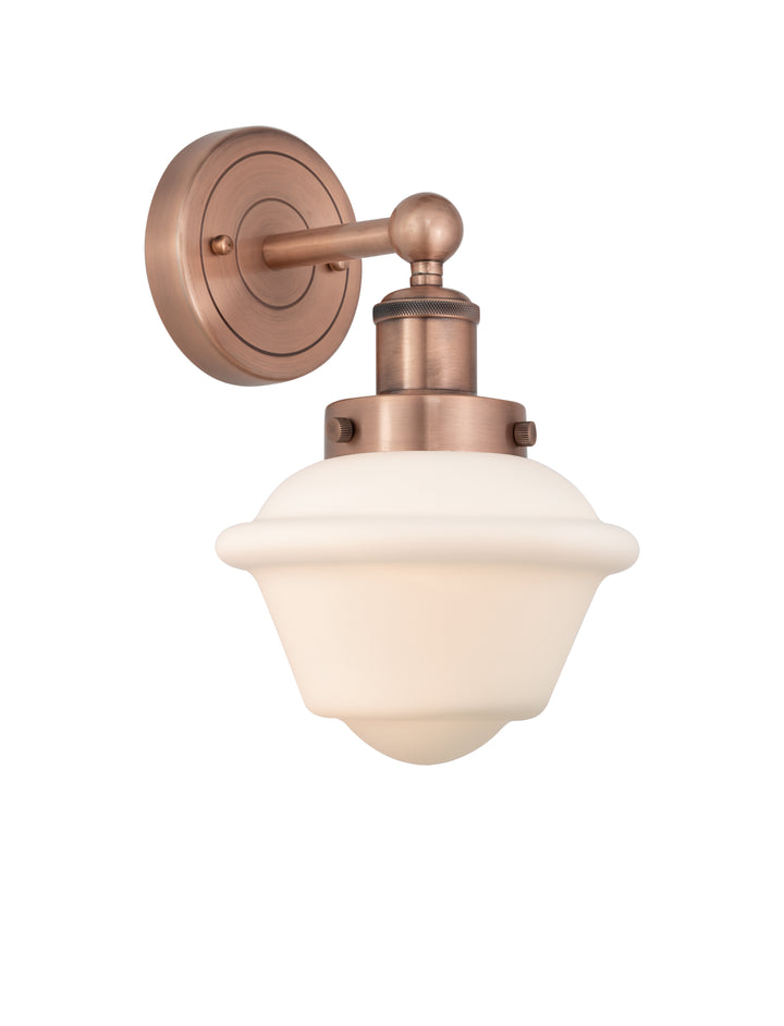 Innovations Lighting Oxford 7.5" Sconce - Antique Copper Wall Sconces Innovations Lighting Matte White ; Glass Type: Frosted; Ribbed  