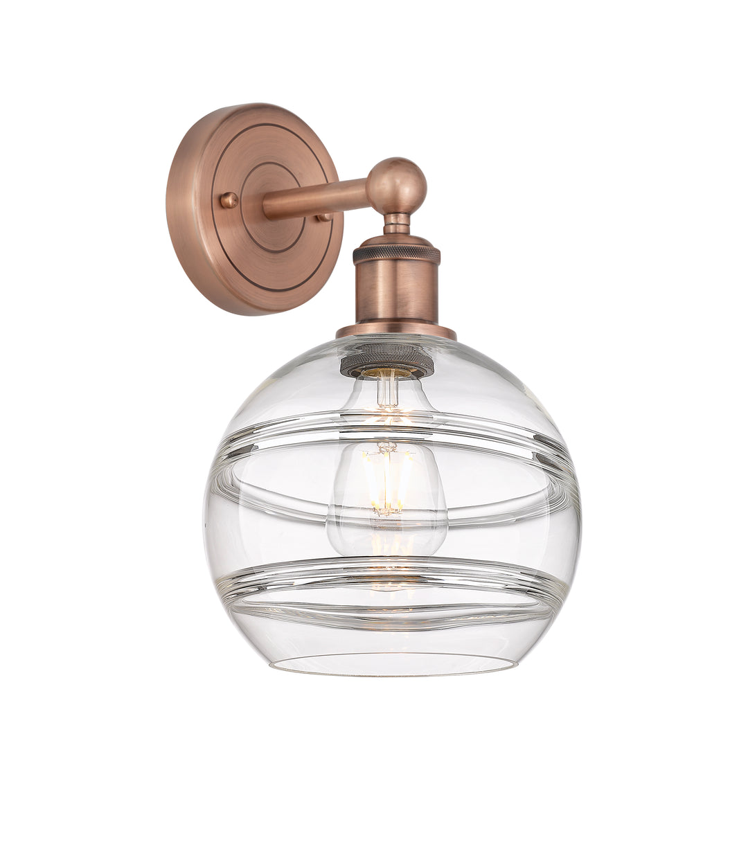 Innovations Lighting Rochester 8" Sconce - Antique Copper Wall Sconces Innovations Lighting Clear ; Glass Type: Clear  