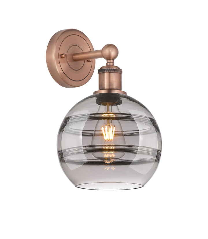 Innovations Lighting Rochester 8" Sconce - Antique Copper Wall Sconces Innovations Lighting Light Smoke ; Glass Type: Smoked  