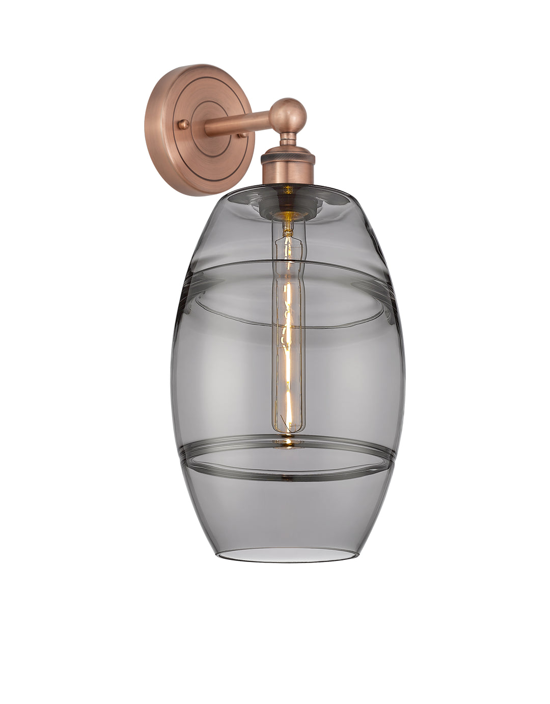 Innovations Lighting Vaz 8" Sconce - Antique Copper Wall Sconces Innovations Lighting Light Smoke ; Glass Type: Smoked  