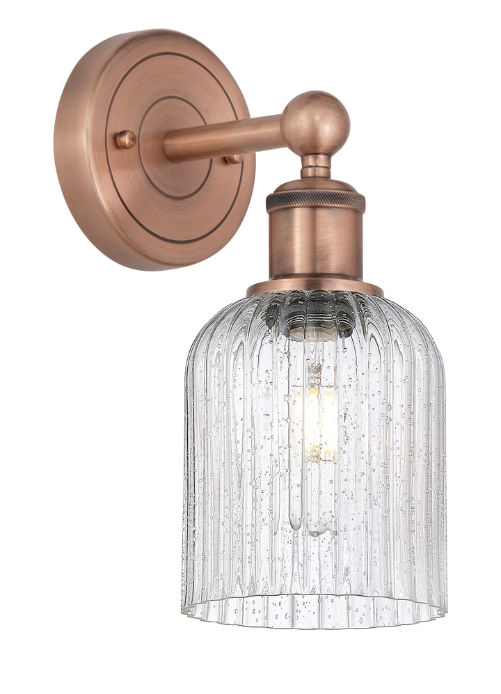 Innovations Lighting Bridal Veil 5" Sconce - Antique Copper Wall Sconces Innovations Lighting Seedy ; Glass Type: Seedy; Ribbed  