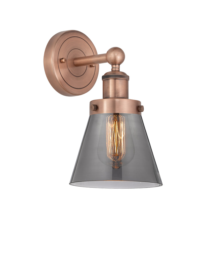 Innovations Lighting Cone 6" Sconce - Antique Copper Wall Sconces Innovations Lighting Light Smoke ; Glass Type: Colorful  