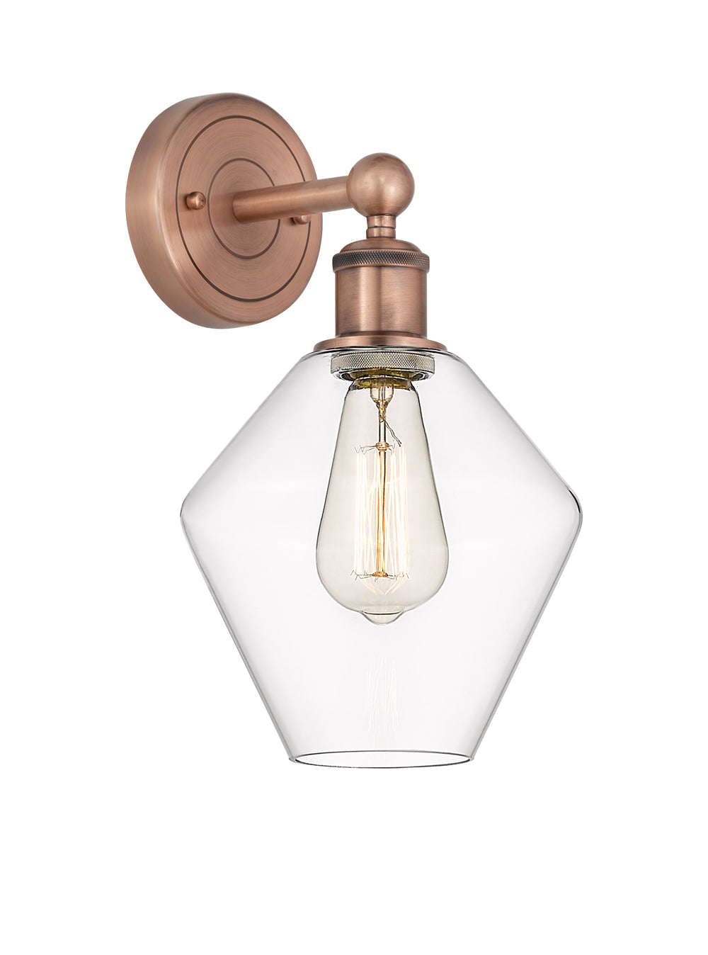 Innovations Lighting Cindyrella 8" Sconce - Antique Copper Wall Sconces Innovations Lighting Clear ; Glass Type: Clear  