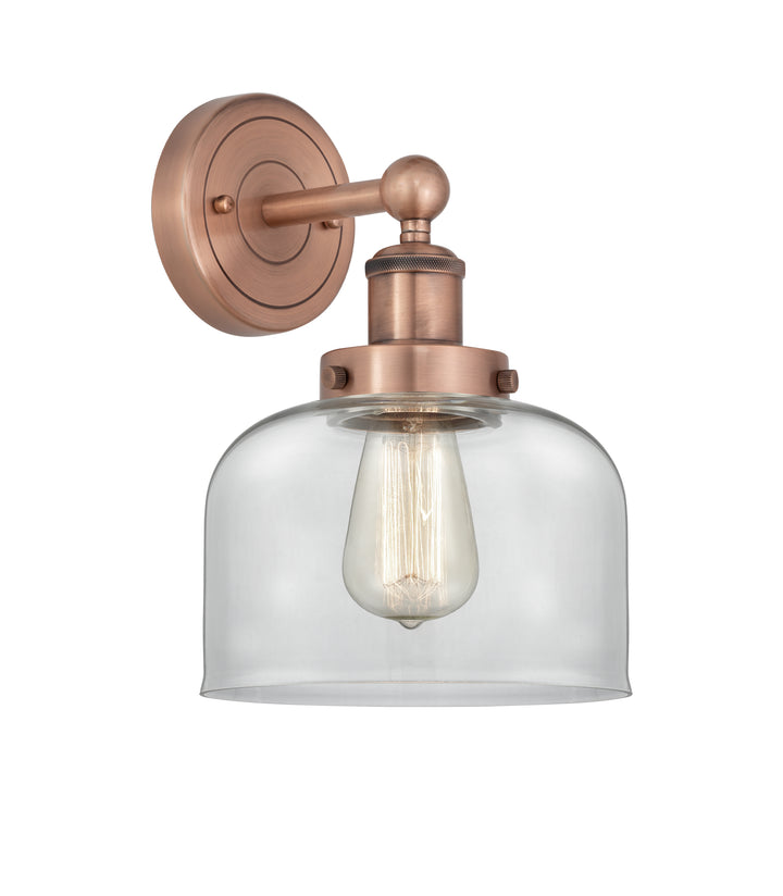 Innovations Lighting Bell 8" Sconce - Antique Copper Wall Sconces Innovations Lighting Clear ; Glass Type: Transparent; Ribbed  