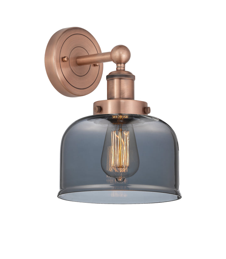 Innovations Lighting Bell 8" Sconce - Antique Copper Wall Sconces Innovations Lighting Light Smoke ; Glass Type: Colorful  