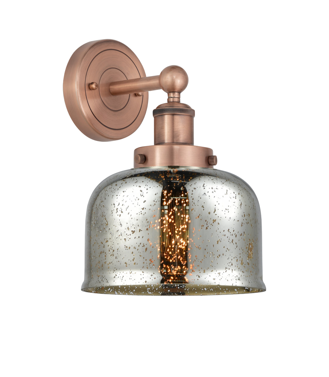 Innovations Lighting Bell 8" Sconce - Antique Copper Wall Sconces Innovations Lighting Silver Plated Mercury ; Glass Type: Mercury  