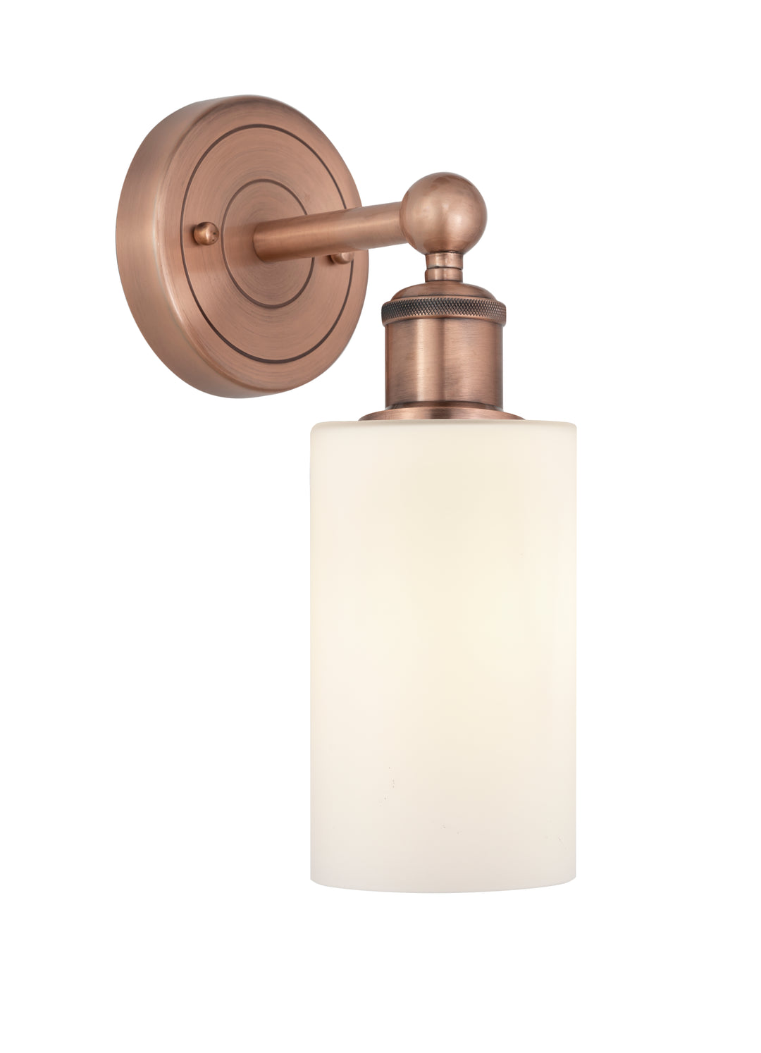 Innovations Lighting Clymer 4" Sconce - Antique Copper Wall Sconces Innovations Lighting Matte White ; Glass Type: White  