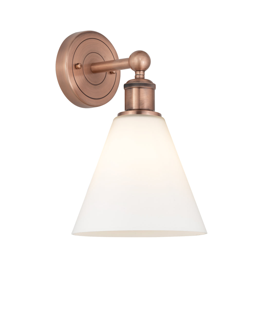 Innovations Lighting Berkshire Glass 8" Sconce - Antique Copper Wall Sconces Innovations Lighting Matte White ; Glass Type: White  