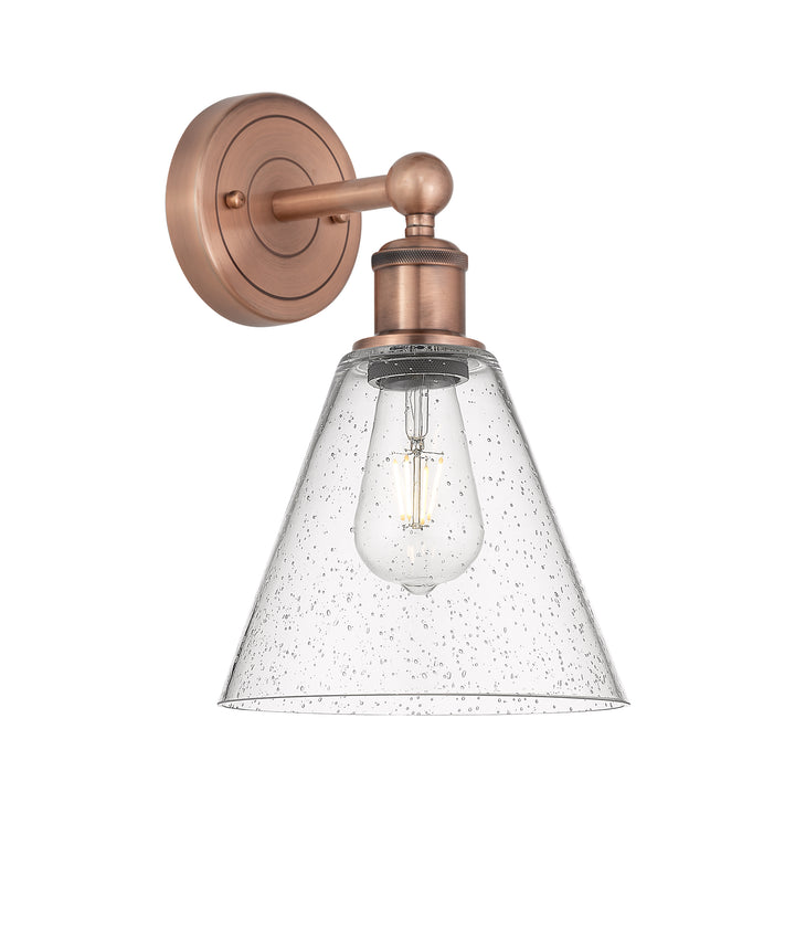 Innovations Lighting Berkshire Glass 8" Sconce - Antique Copper Wall Sconces Innovations Lighting Seedy ; Glass Type: Seeded  