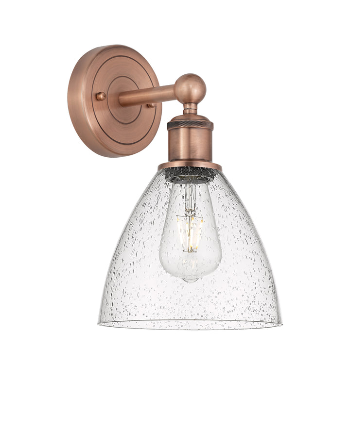 Innovations Lighting Bristol 7.5" Sconce - Antique Copper Wall Sconces Innovations Lighting Seedy ; Glass Type: Seeded  