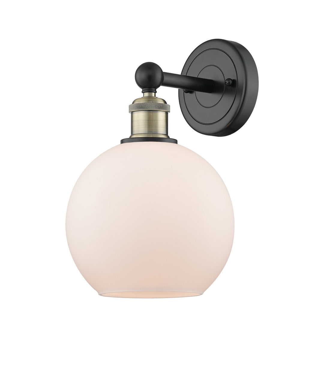 Innovations Lighting Athens 8" Sconce - Black Antique Brass Wall Sconces Innovations Lighting Matte White ; Glass Type: White  