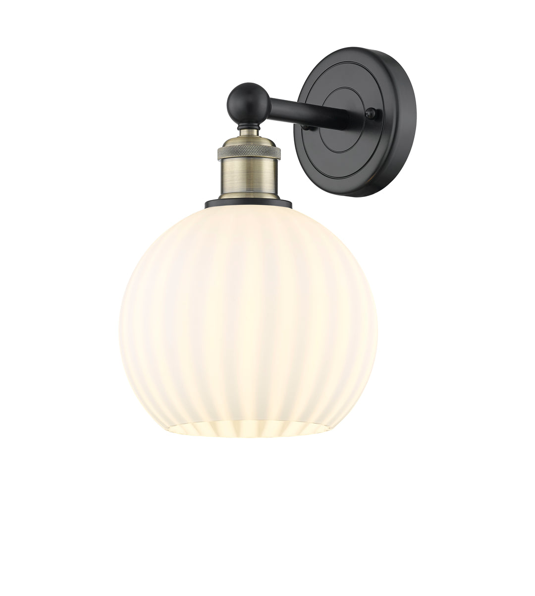 Innovations Lighting White Venetian 8" Sconce - Black Antique Brass