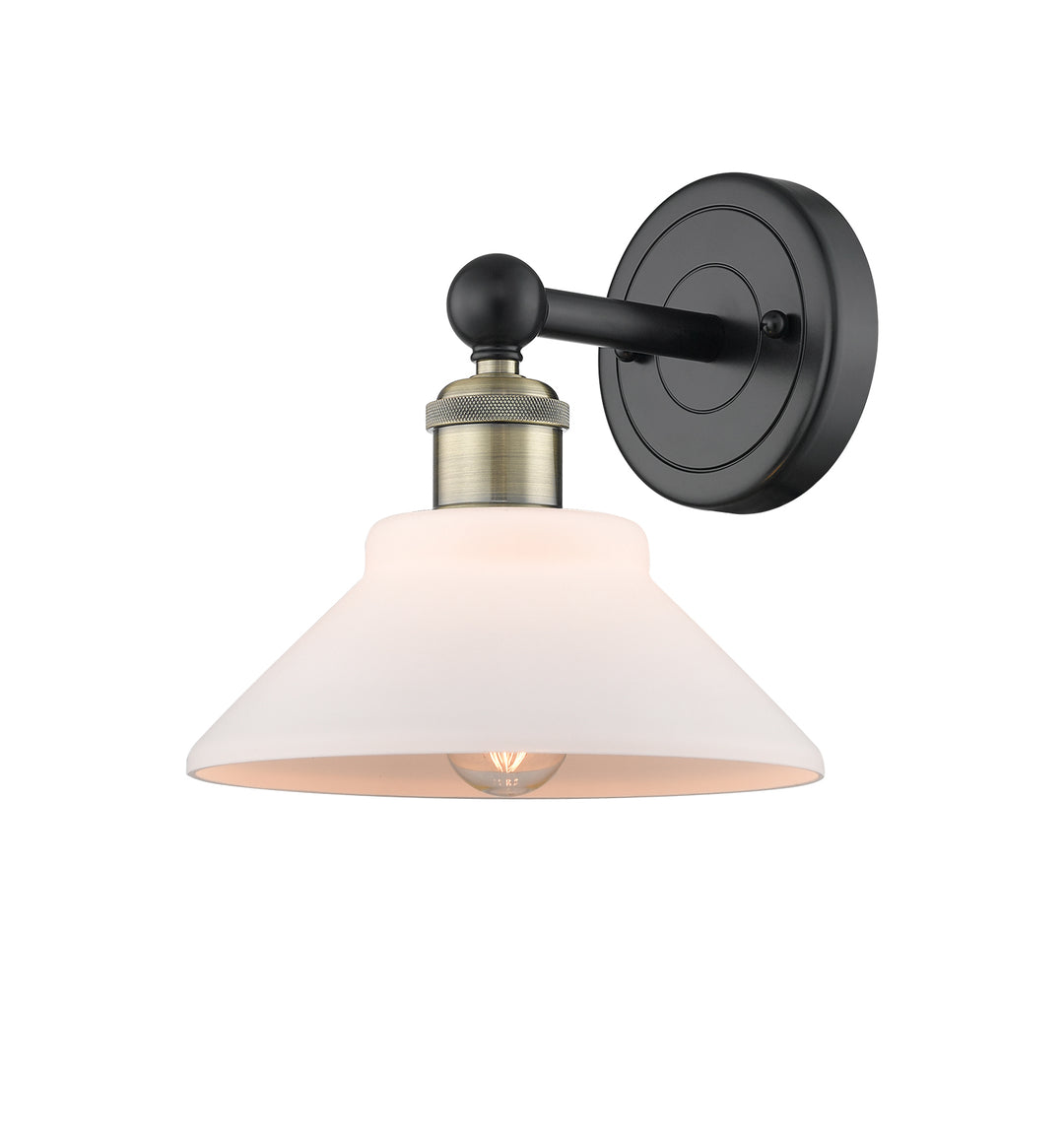 Innovations Lighting Orwell 9" Sconce - Black Antique Brass Wall Sconces Innovations Lighting Matte White ; Glass Type: White  