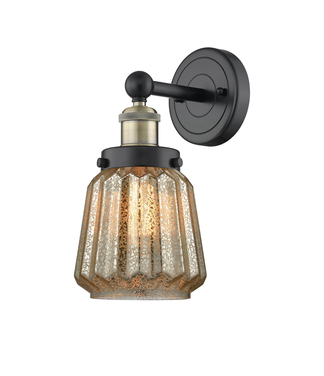 Innovations Lighting Chatham 6" Sconce - Black Antique Brass Wall Sconces Innovations Lighting Mercury ; Glass Type: Mercury; Ribbed  