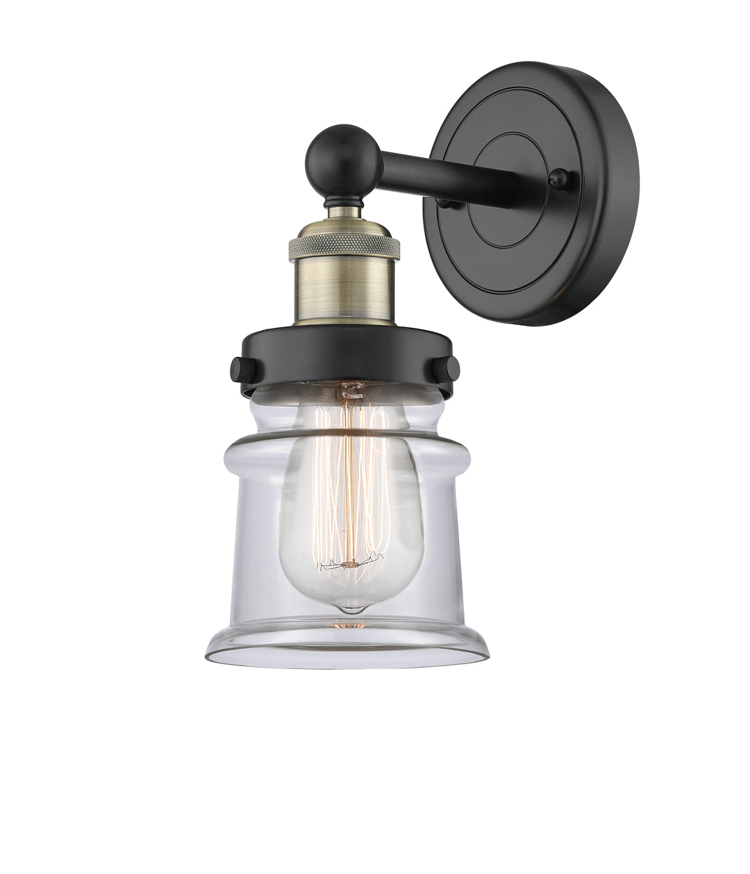 Innovations Lighting Canton 5" Sconce - Black Antique Brass Wall Sconces Innovations Lighting   