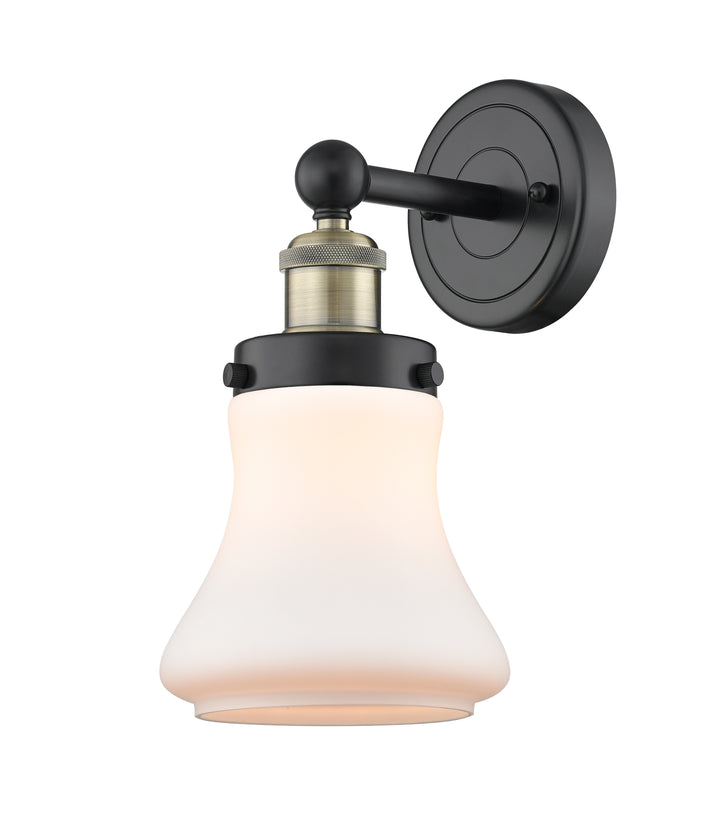 Innovations Lighting Bellmont 6" Sconce - Black Antique Brass Wall Sconces Innovations Lighting Matte White ; Glass Type: Frosted  