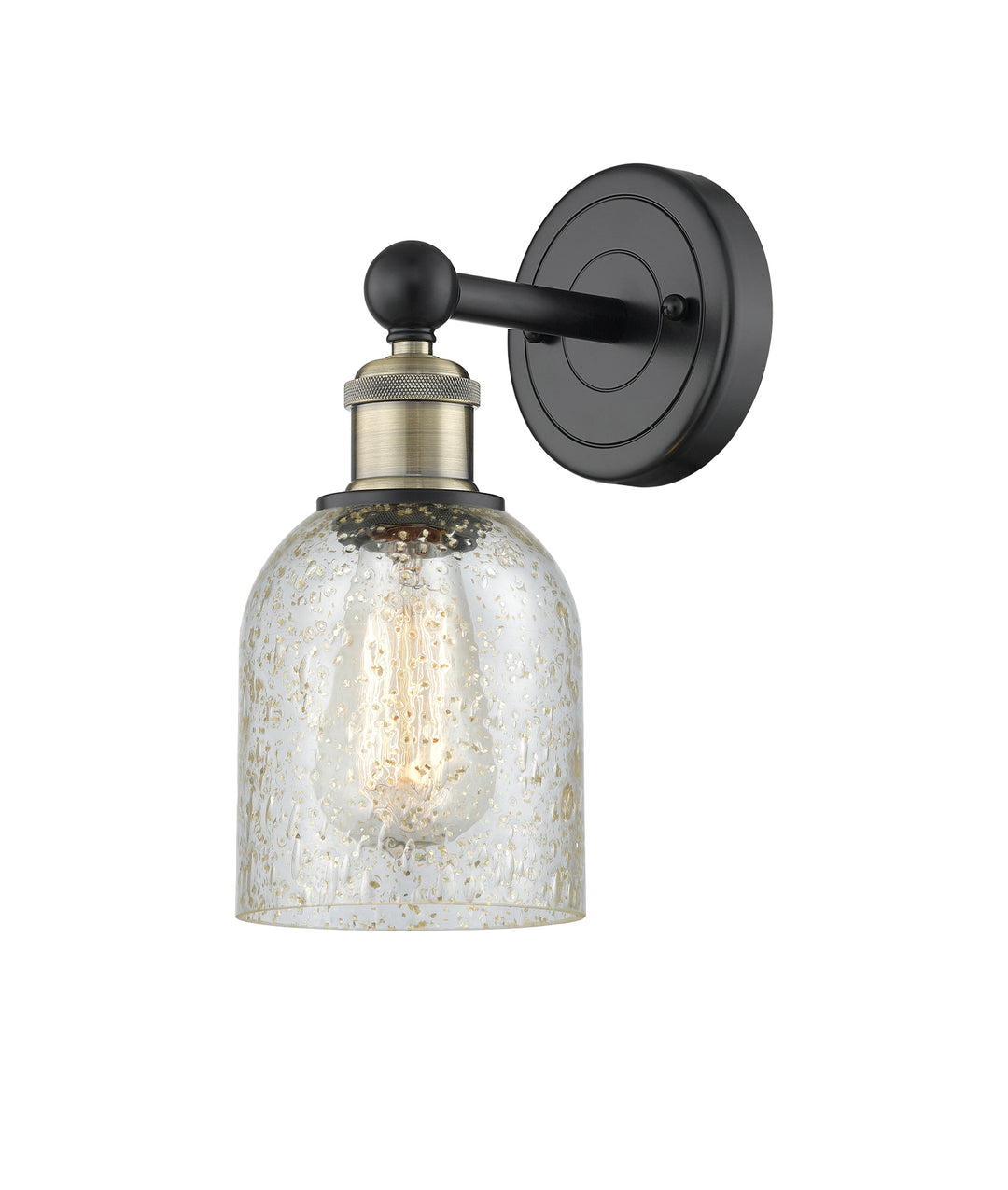 Innovations Lighting Caledonia 5" Sconce - Black Antique Brass Wall Sconces Innovations Lighting Mica ; Glass Type: Colorful  