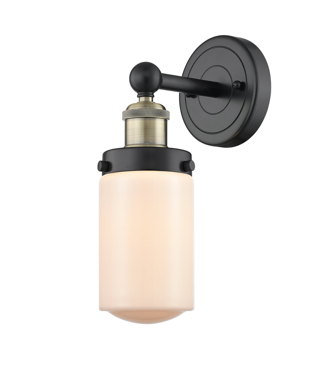 Innovations Lighting Dover 4.5" Sconce - Black Antique Brass Wall Sconces Innovations Lighting Matte White ; Glass Type: Frosted  