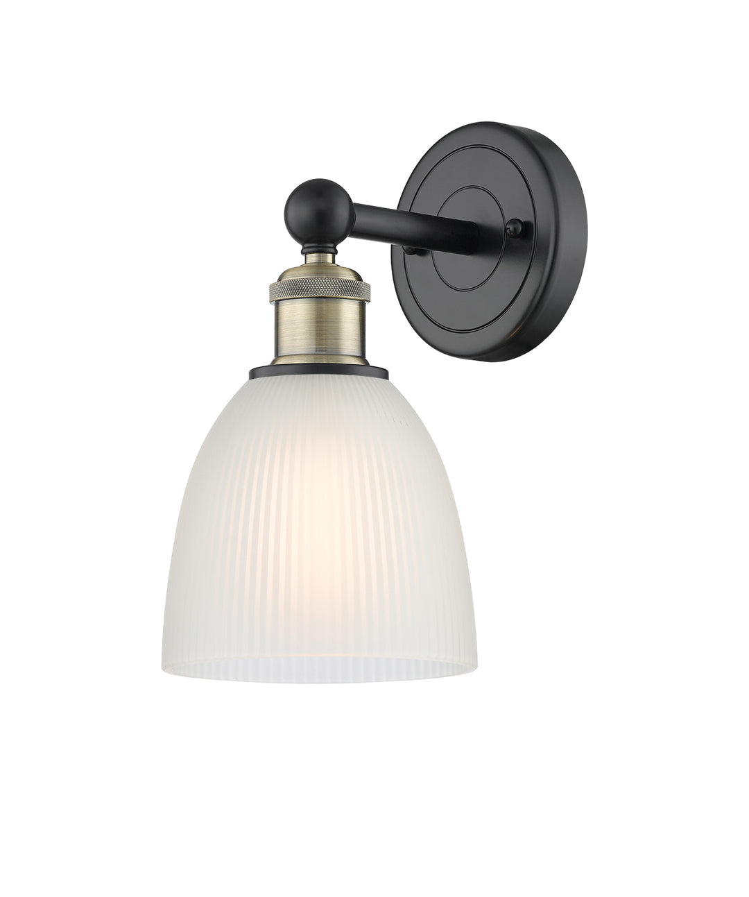 Innovations Lighting Castile 6" Sconce - Black Antique Brass Wall Sconces Innovations Lighting White ; Glass Type: White  