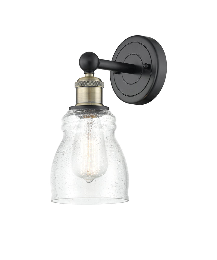 Innovations Lighting Ellery 5" Sconce - Black Antique Brass Wall Sconces Innovations Lighting Seedy ; Glass Type: Seeded  