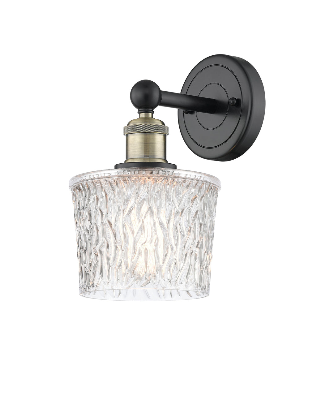 Innovations Lighting Niagara 6.5" Sconce - Black Antique Brass Wall Sconces Innovations Lighting Clear ; Glass Type: Transparent; Textured  