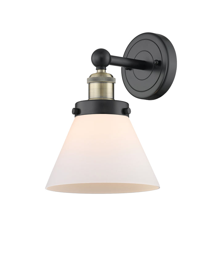 Innovations Lighting Cone 8" Sconce - Black Antique Brass Wall Sconces Innovations Lighting Matte White ; Glass Type: Frosted  