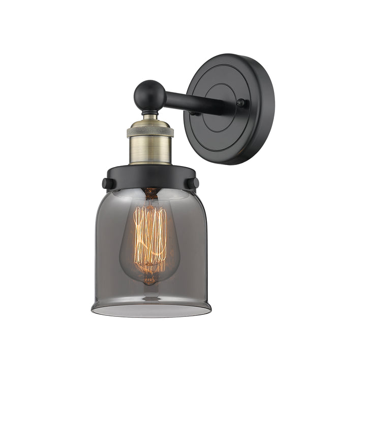 Innovations Lighting Bell 5" Sconce - Black Antique Brass Wall Sconces Innovations Lighting Light Smoke ; Glass Type: Colorful  