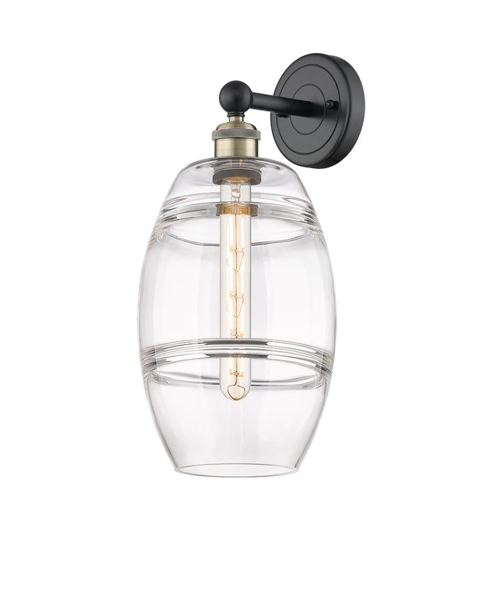 Innovations Lighting Vaz 8" Sconce - Black Antique Brass Wall Sconces Innovations Lighting Clear ; Glass Type: Clear  