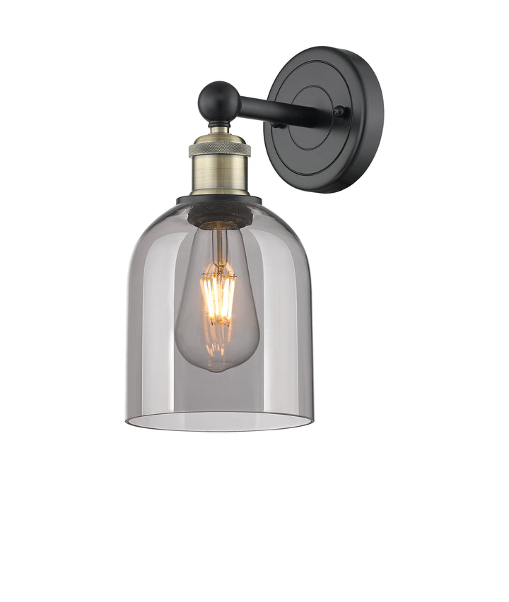 Innovations Lighting Bella 6" Sconce - Black Antique Brass Wall Sconces Innovations Lighting Light Smoke ; Glass Type: Smoked  