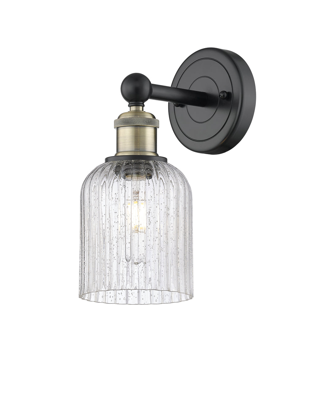 Innovations Lighting Bridal Veil 5" Sconce - Black Antique Brass Wall Sconces Innovations Lighting Seedy ; Glass Type: Seedy; Ribbed  