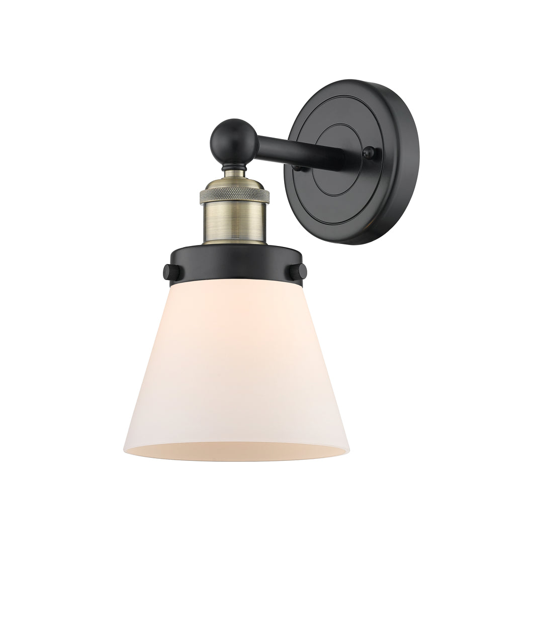 Innovations Lighting Cone 6" Sconce - Black Antique Brass Wall Sconces Innovations Lighting Matte White ; Glass Type: Frosted  