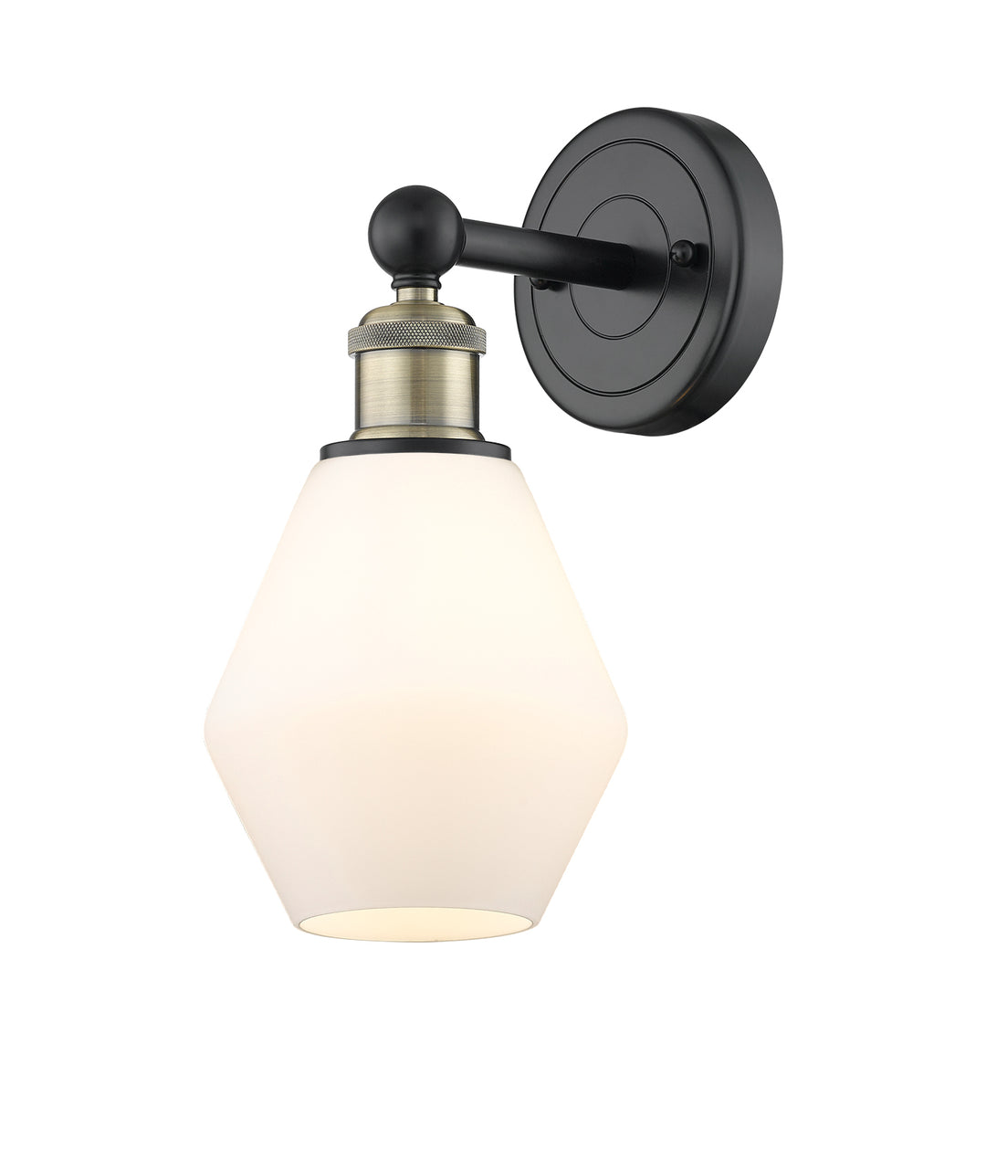 Innovations Lighting Cindyrella 6" Sconce - Black Antique Brass Wall Sconces Innovations Lighting Cased Matte White ; Glass Type: White  