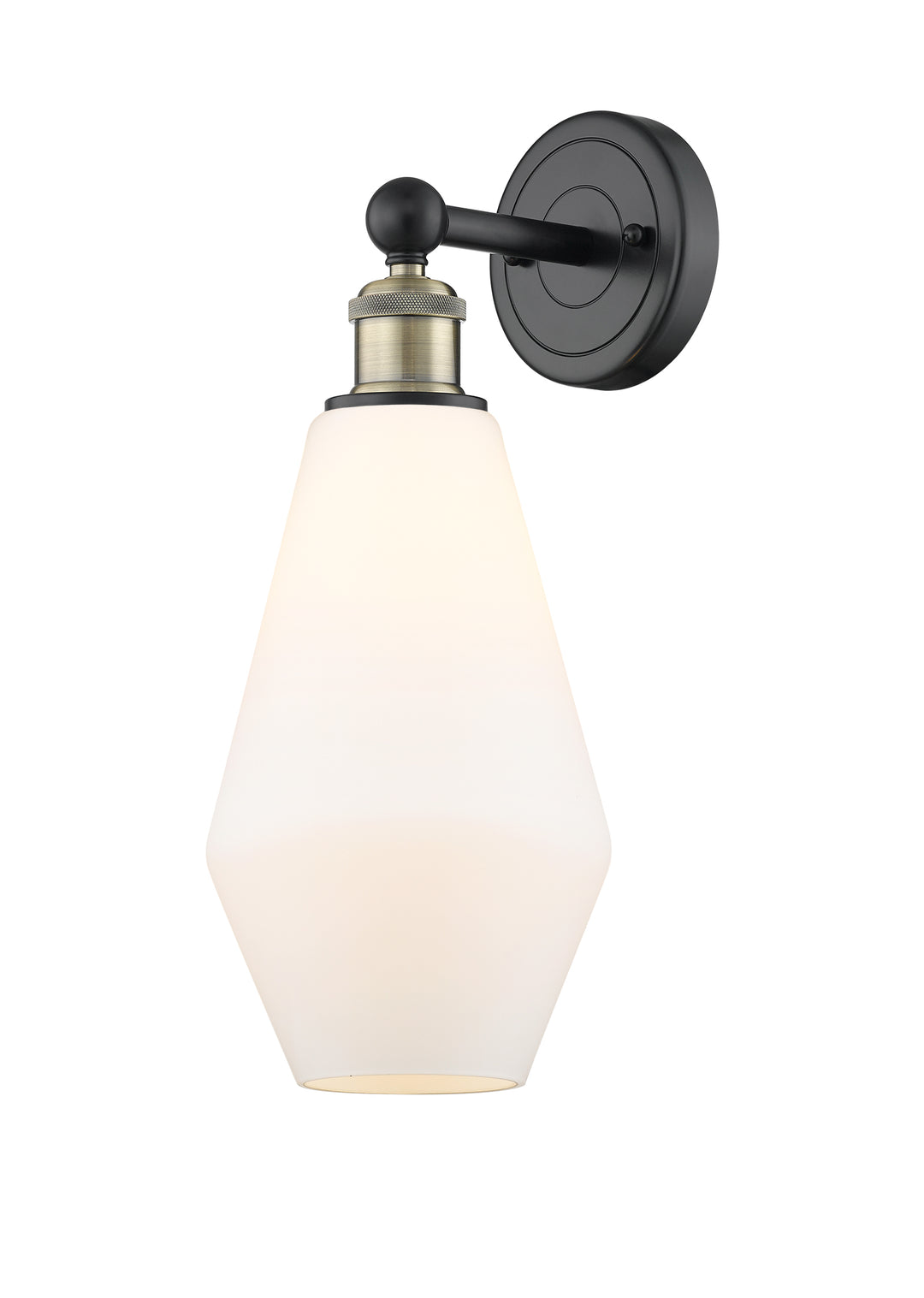 Innovations Lighting Cindyrella 7" Sconce - Black Antique Brass Wall Sconces Innovations Lighting Cased Matte White ; Glass Type: White  