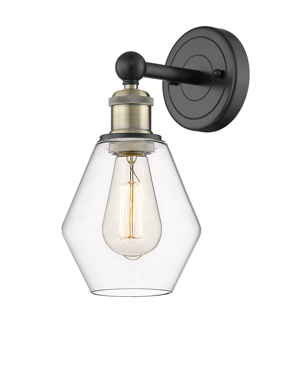 Innovations Lighting Cindyrella 6" Sconce - Black Antique Brass Wall Sconces Innovations Lighting Clear ; Glass Type: Clear  