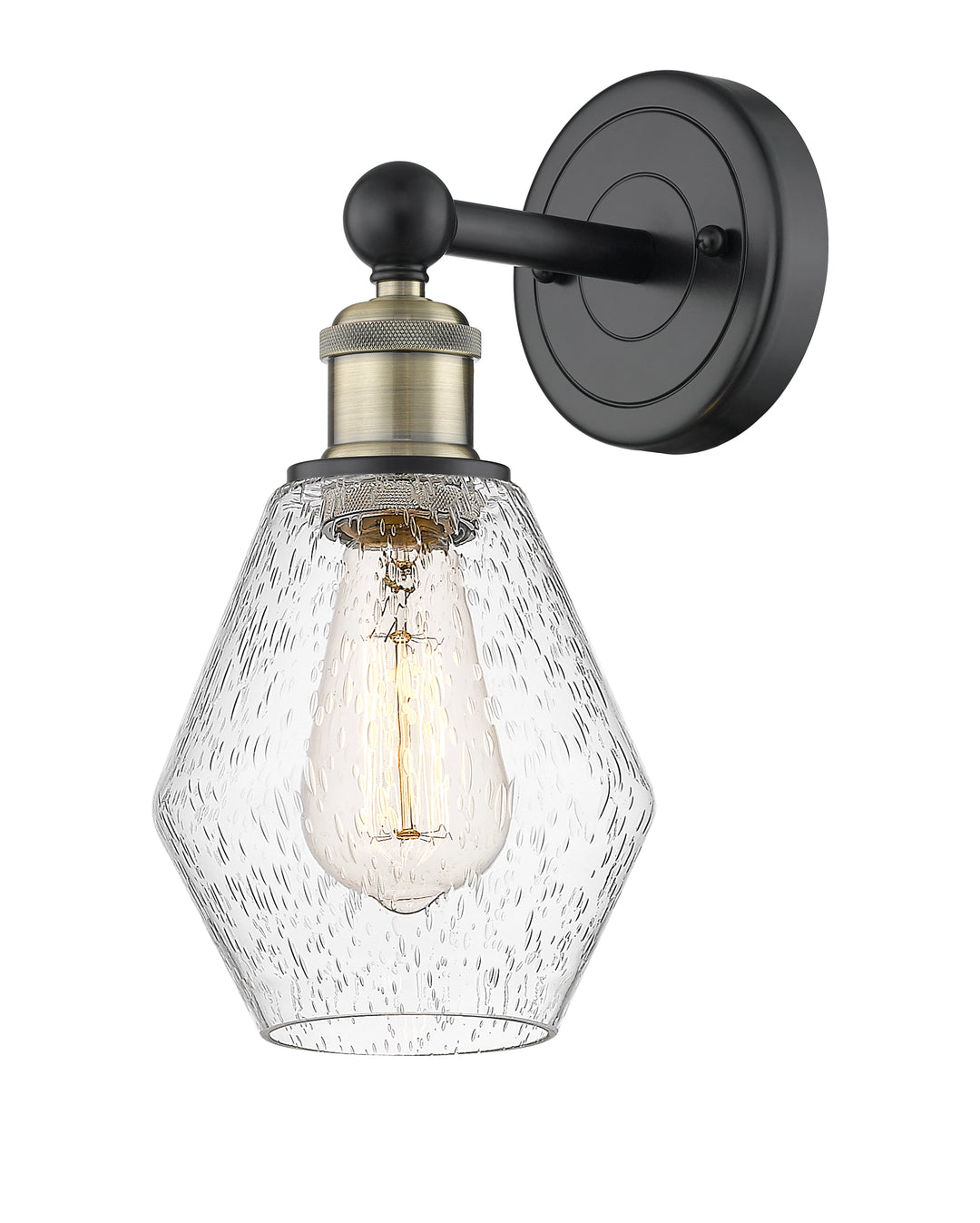 Innovations Lighting Cindyrella 6" Sconce - Black Antique Brass Wall Sconces Innovations Lighting Seedy ; Glass Type: Seeded  