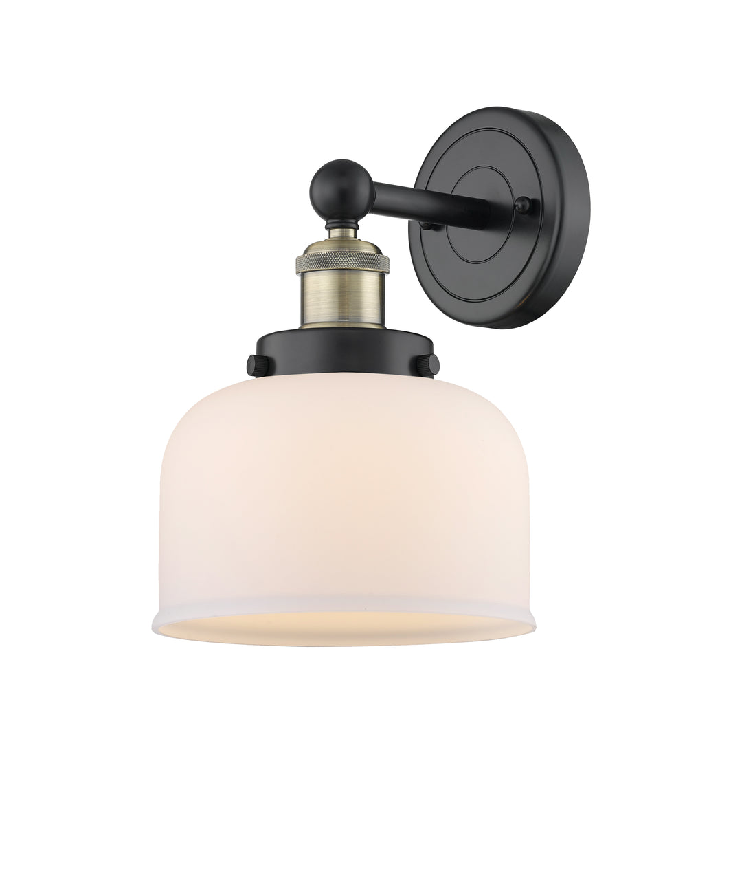 Innovations Lighting Bell 8" Sconce - Black Antique Brass Wall Sconces Innovations Lighting Matte White ; Glass Type: Frosted  