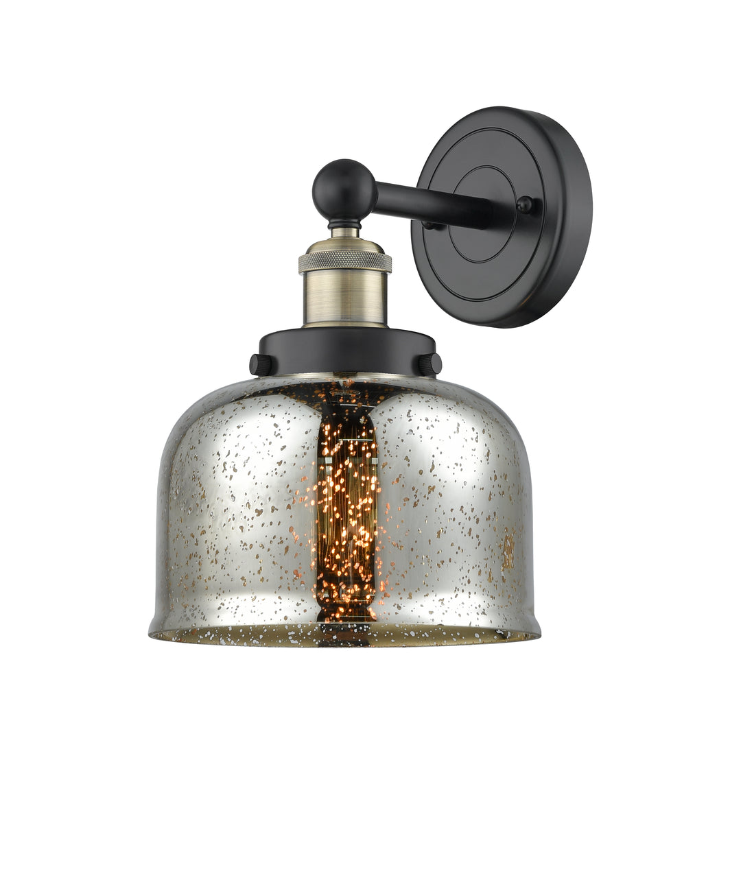 Innovations Lighting Bell 8" Sconce - Black Antique Brass Wall Sconces Innovations Lighting Silver Plated Mercury ; Glass Type: Mercury  